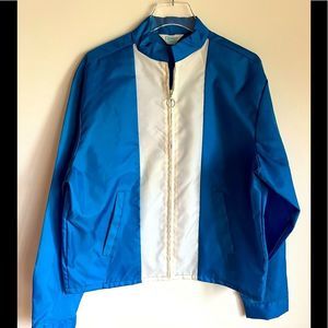 💙🤍VINTAGE 60s lightweight zipped blue & white Jacket 💙🤍